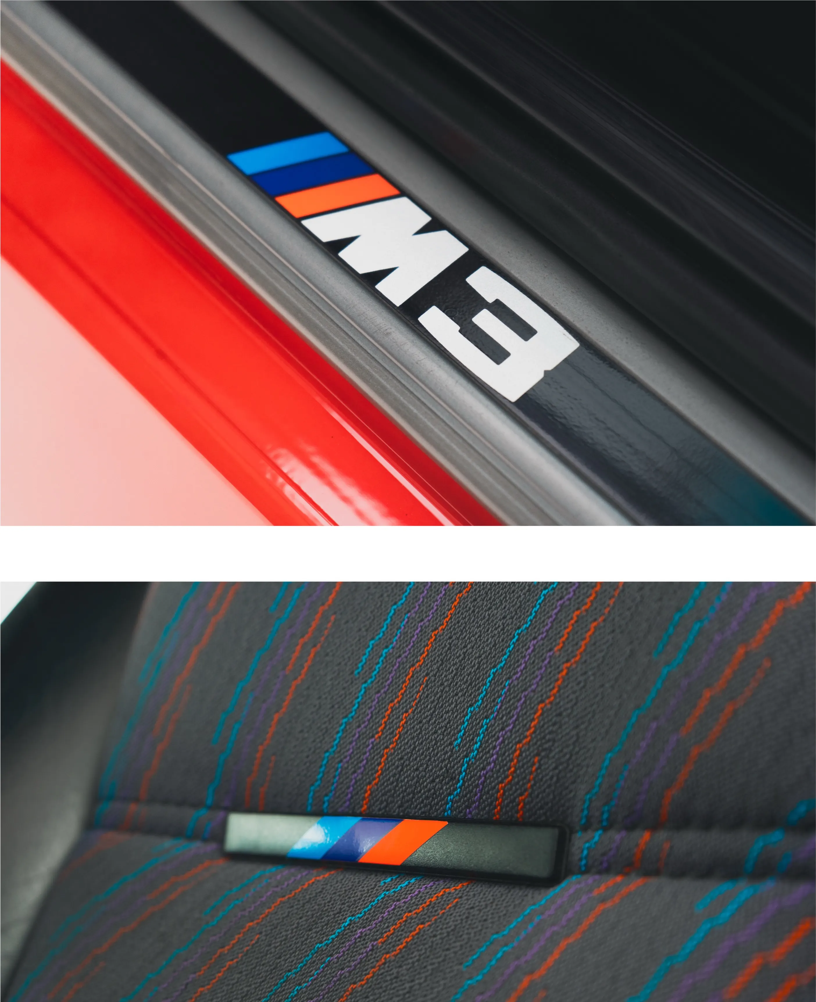 Instaplijst en M-embleem van de BMW E30 M3