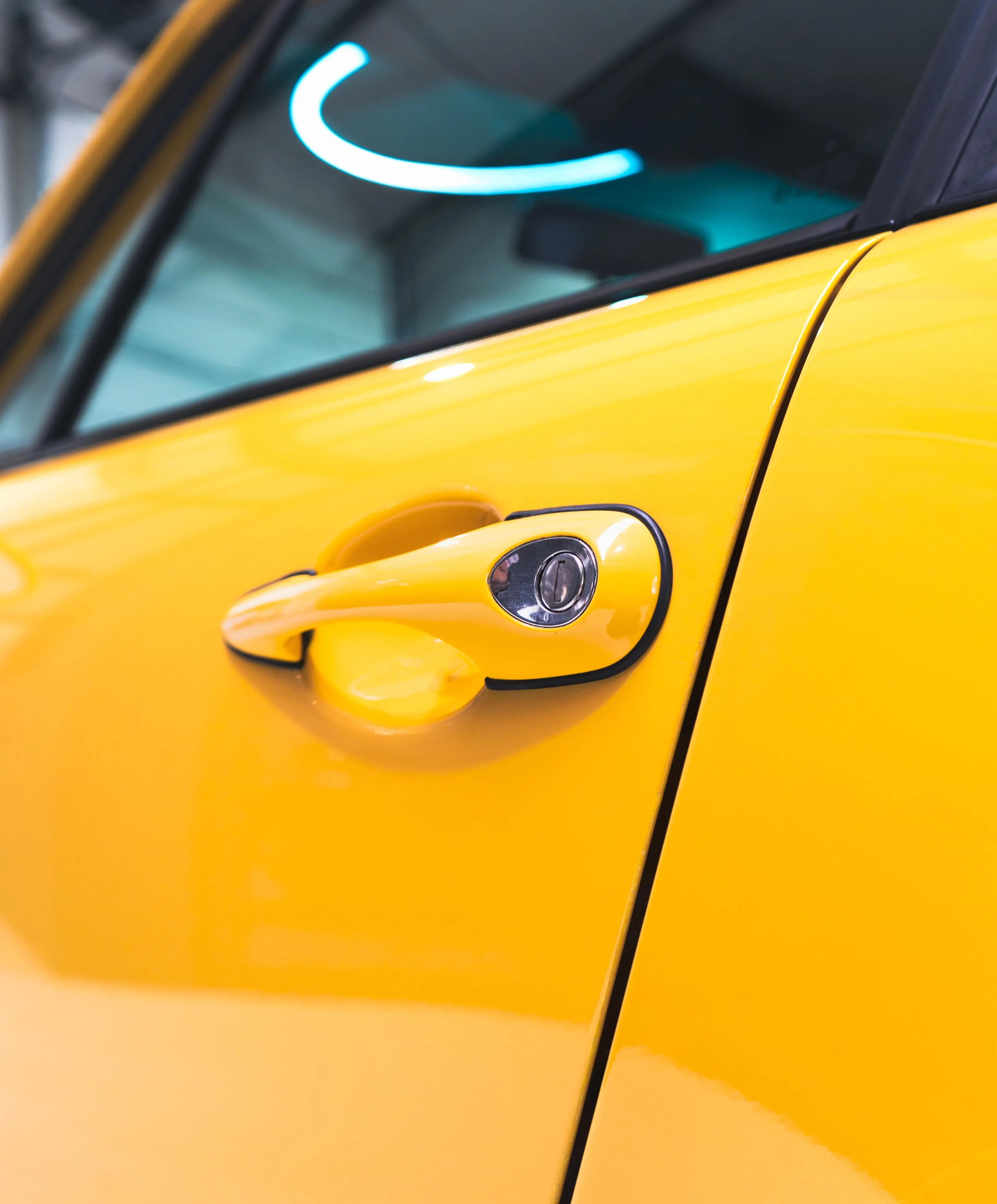 Deurgreep en slotcilinder van de Porsche 993 Turbo, voorzien van PPF